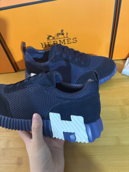 Hermès classic dark blue couple breathable casual sports shoes - Image 7
