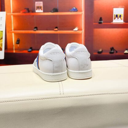 Hermes white and blue high-end men's low-top thick-soled casual sports shoes - Image 7