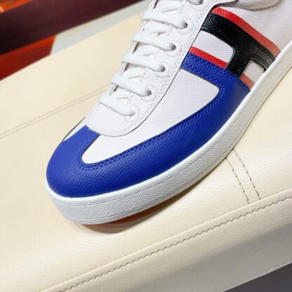 Hermès white and navy high-end men's low-top thick-soled casual sneakers - Image 7