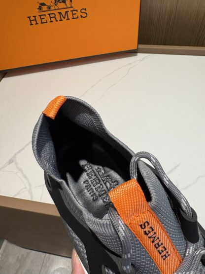 Hermes black and gray stylish simple casual sports shoes - Image 7