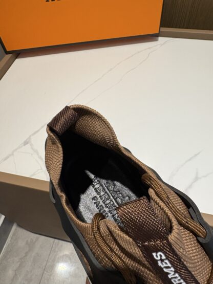 Hermes brown and black stylish simple casual sports shoes - Image 7