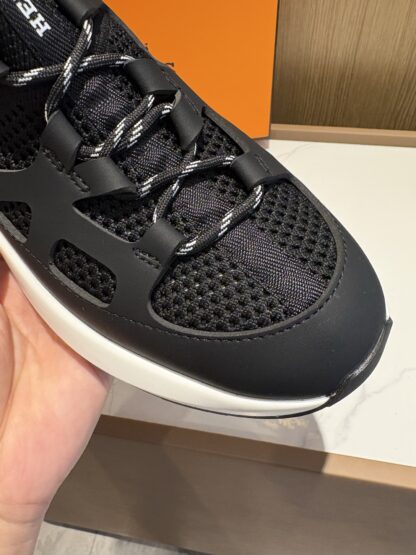 Hermes black stylish simple casual sports shoes - Image 7