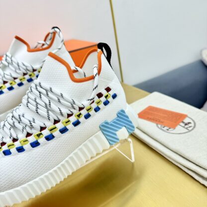 Hermès classic couple style white and orange color matching sports casual shoes - Image 7