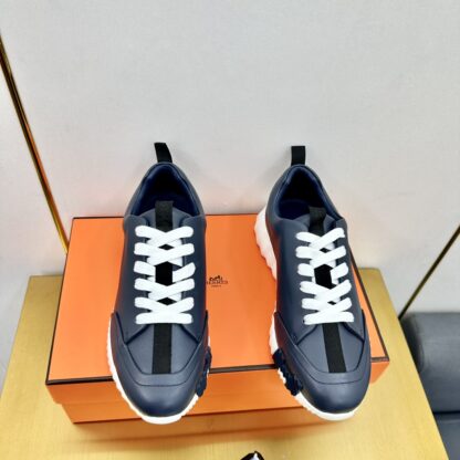 Hermès classic couple style black and white color matching sports casual shoes - Image 7