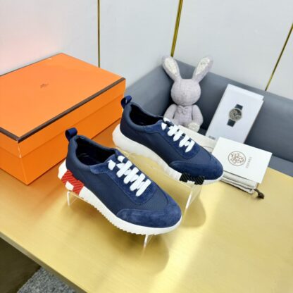 Hermès Spring and Summer Classic Couple Style White and Blue Colorblock Sports Casual Shoes - Image 7