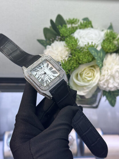 Cartier full diamond Santos mechanical watch - Image 7