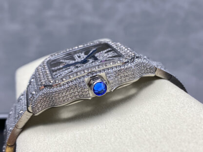 Cartier Santos hollow full diamond series mechanical watch - Image 7