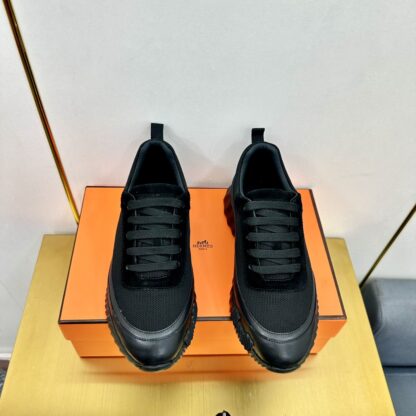Hermès Spring and Summer Classic Couple Black Sports Shoes - Image 7
