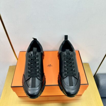 Hermès Spring and Summer Classic Couple British Black Sports Casual Shoes - Image 7