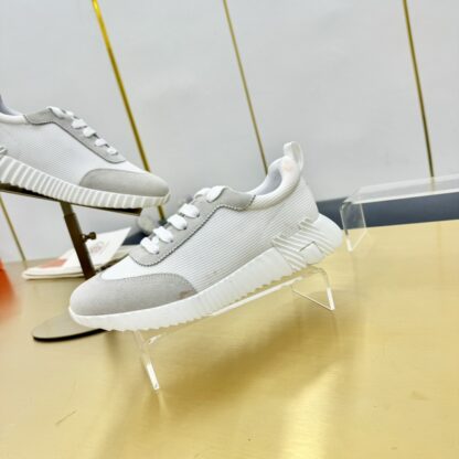 Hermès Spring and Summer Classic Couple Style British White and Gray Colorblock Sports Casual Shoes - Image 7