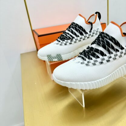 Hermès Spring and Summer Classic Couple Style British White and Orange Colorblock Sports Casual Shoes - Image 7