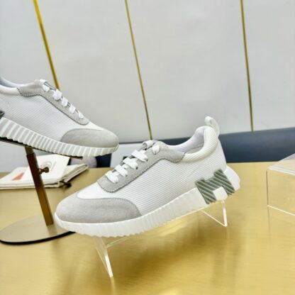Hermès Spring and Summer White and Gray Colorblock Couple Classic Sports Casual Shoes - Image 7