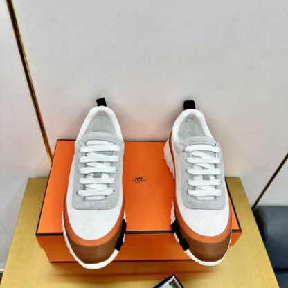 Hermès Spring and Summer White and Orange Colorblock Couple Classic Sports Casual Shoes - Image 7