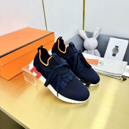 Hermès Spring and Summer Blue and Red Couple Classic Sports Shoes - Image 7
