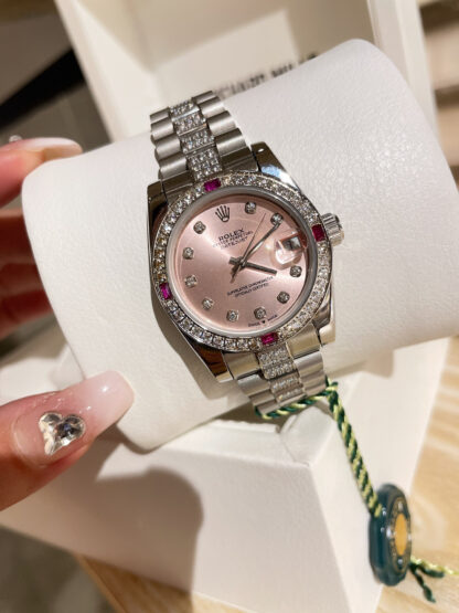 Rolex Log Series Classic Women's Model Solid Core Three-Bead Steel Strap - Image 7