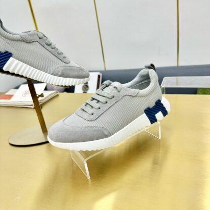 Hermès Spring and Summer Gray, White and Blue Colorblock Couple Classic Sports Casual Shoes - Image 7