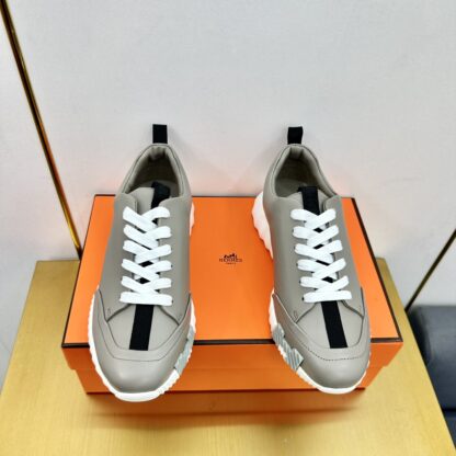Hermès Spring and Summer Apricot White Colorblock Couple Classic Sports Casual Shoes - Image 7