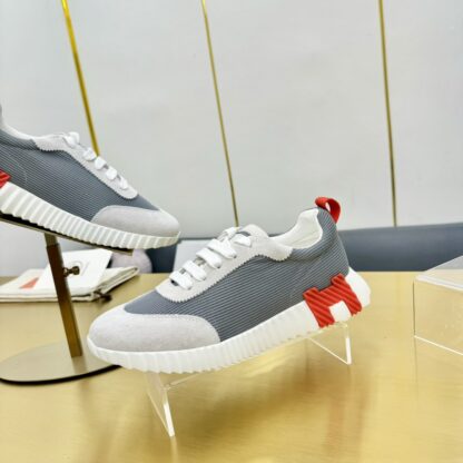Hermès Spring and Summer Gray and Red Colorblock Couple Classic Sports Casual Shoes - Image 7