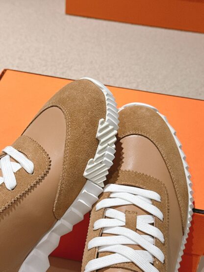 Hermes classic couple light brown comfortable casual sports shoes - Image 7