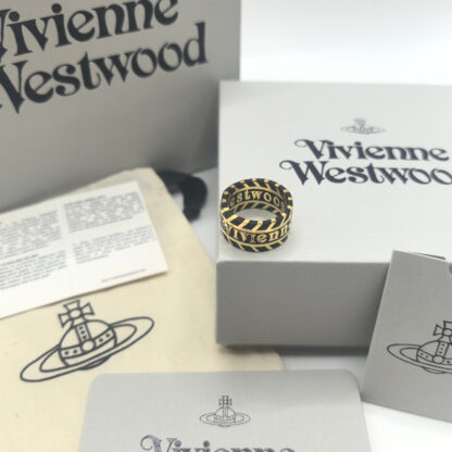 Vivienne Westwood Poker Chip Stripe Alphabet Ring - Image 7