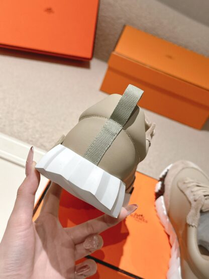 Hermes classic couple style gray brown comfortable casual sports dad shoes - Image 7