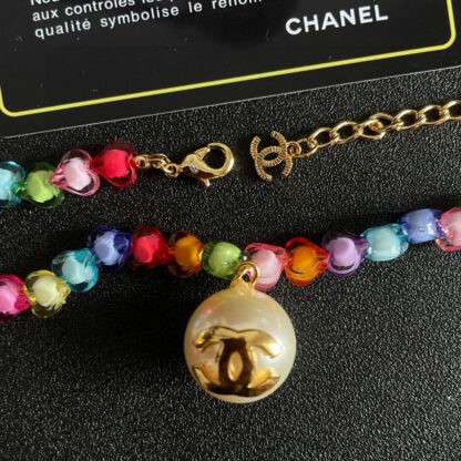 Chanel Colorful Pearl Double C Necklace - Image 7