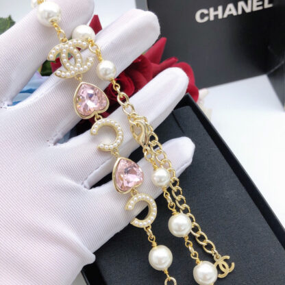 Chanel Pink Heart Diamond Necklace - Image 7