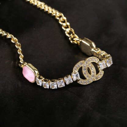 Chanel Pink Diamond Necklace Clavicle Chain - Image 6