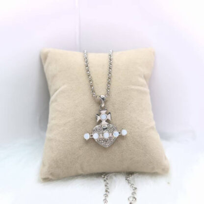 Vivienne WestwoodOONA Heart Pearl Saturn Necklace - Image 7
