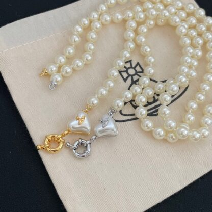 Vivienne Westwood Heart Pearl Necklace - Image 7
