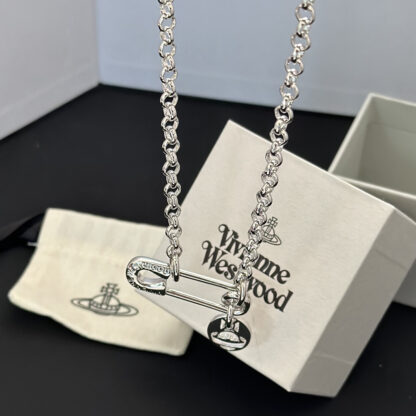 Vivienne Westwood safety pin smiley face necklace - Image 7