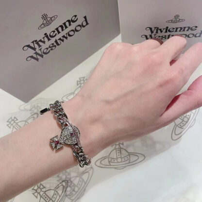 Vivienne Westwood Multi-KIKA Full Diamond Cuban Chain Bracelet - Image 7