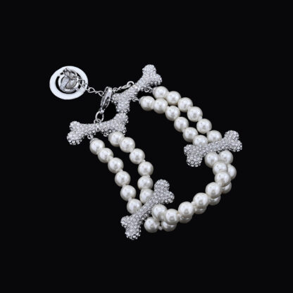 Vivienne Westwood Bone Double Row Pearl Bracelet - Image 7
