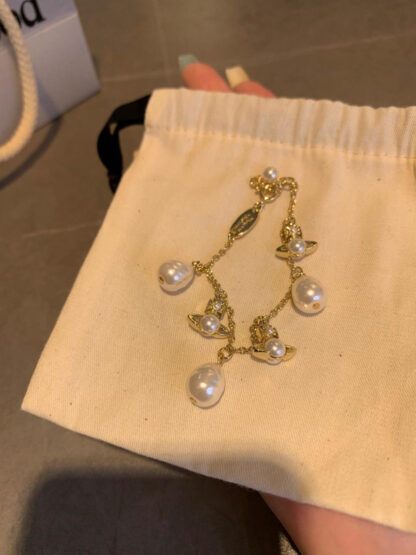 Vivienne Westwood Classic Sparkling Saturn Ring Bracelet - Image 7