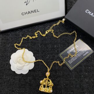 Chanel bird cage long necklace