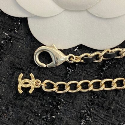Chanel leather chain metal medal necklace - Image 7
