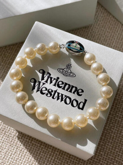 Vivienne Westwood Planet Crystal Pearl Bracelet - Image 7