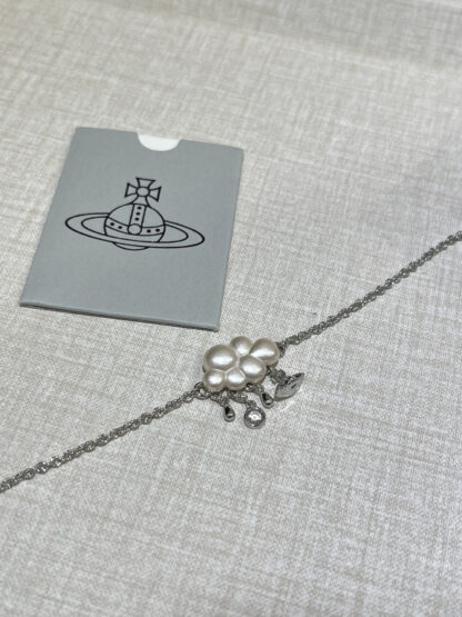 Vivienne Westwood Pearl Cloud Small Saturn Charm Bracelet - Image 7