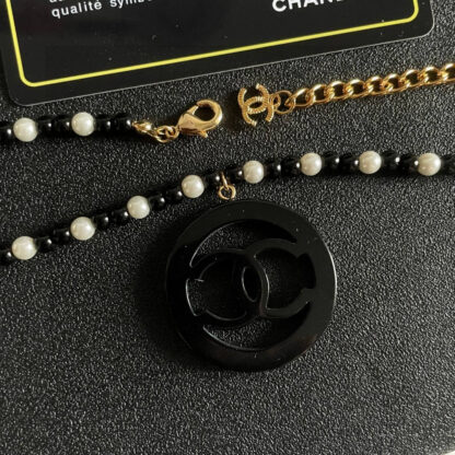 Chanel Pearl Double C Circle Necklace - Image 5