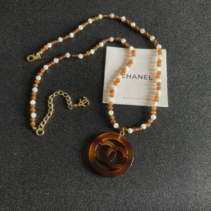 Chanel Pearl Double C Circle Necklace - Image 5
