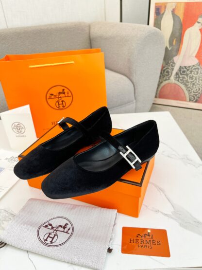 Hermès new pure handmade black trendy loafers - Image 7