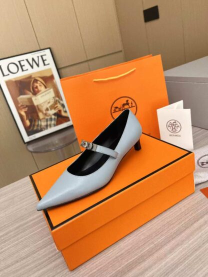 Hermès blue-grey holiday essential comfortable loafers - Image 7