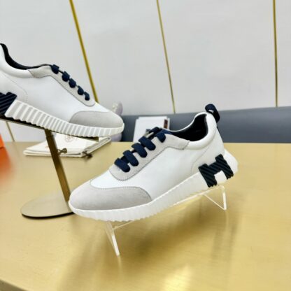 Hermes Spring and Summer Couple's White, Gray and Blue Color Matching Sports Casual Shoes - Image 7