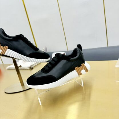 Hermes Spring and Summer Couple's Black and White Apricot Color Matching Sports Casual Shoes - Image 7