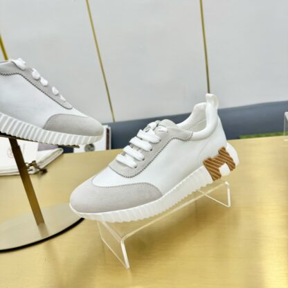 Hermes spring and summer couple's gray and white color matching sports casual shoes - Image 7