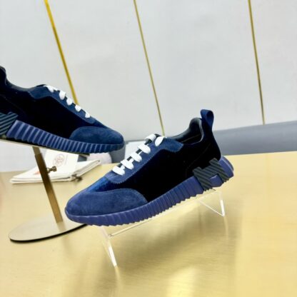 Hermès Spring and Summer Couple's Blue and Black Color Matching Sports Casual Shoes - Image 7