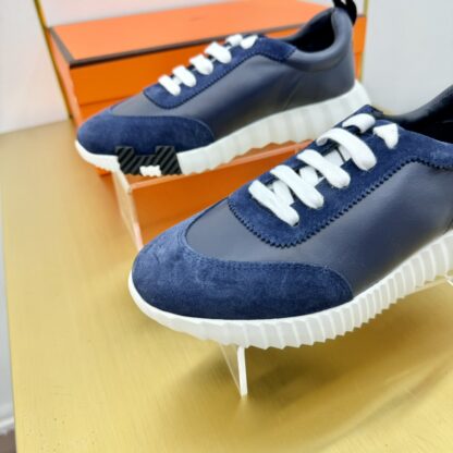 Hermès Spring and Summer Couples Blue and White Color Matching Sports Casual Shoes - Image 7