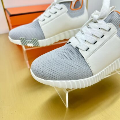 Hermes Spring and Summer Couples White and Gray Colorblock Breathable and Durable Sports Casual Shoes - Image 7