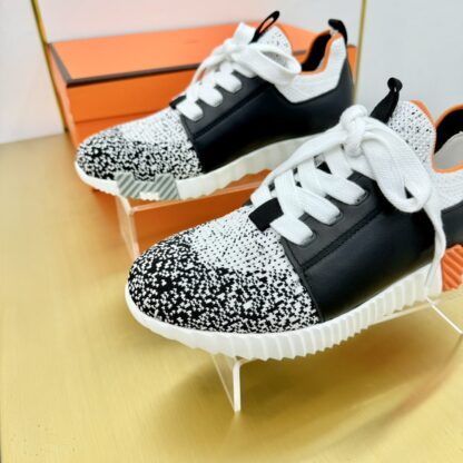 Hermes Spring and Summer Couples White and Black Color Matching Breathable and Durable Sports Casual Shoes - Image 7