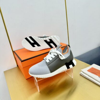 Hermes Spring and Summer Couple's Grey and Black Colorblock Breathable and Durable Sports Casual Shoes - Image 7